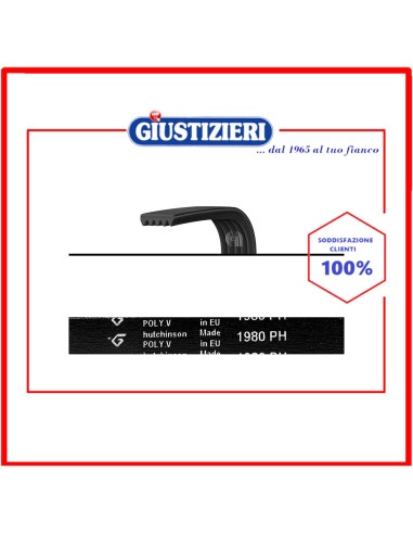 cinghia h7 1980 poly-v lavatrice universale