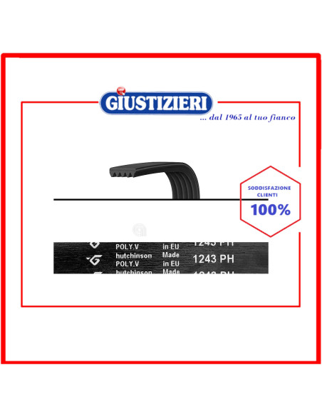 cinghia h7 1243 poly-v lavatrice universale