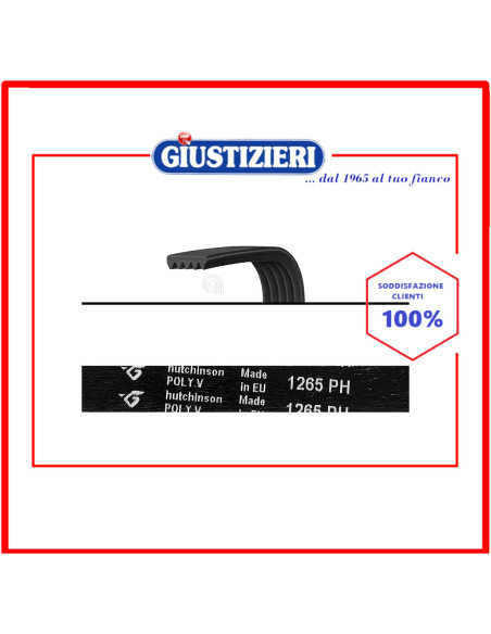 cinghia h7 1265 poly-v lavatrice universale