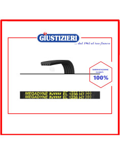 cinghia h7 1238 poly-v lavatrice universale