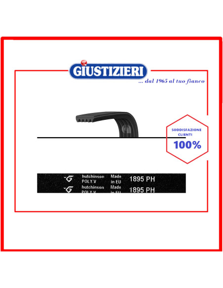 cinghia h7 1895 poly-v lavatrice universale