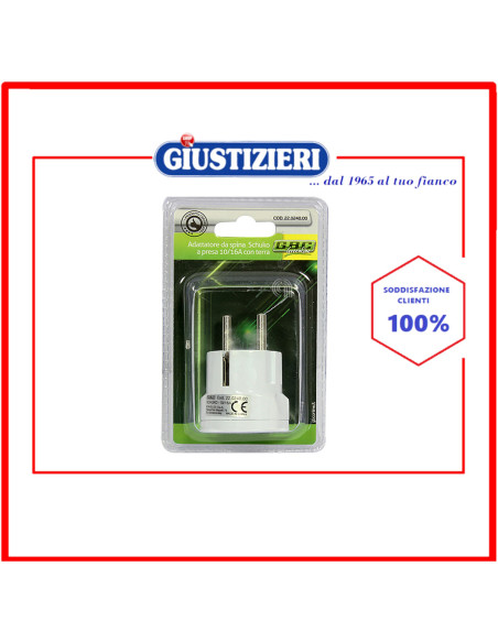 adattatore spina schuko con terra 10-16a gbc 55301032