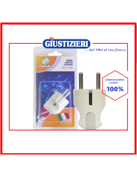 spina diritta schuko bianca 16a