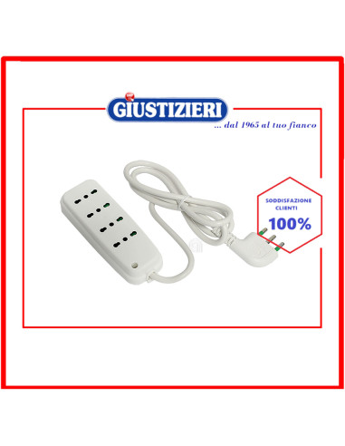 multipresa 4 uscite + spina con terra 16a cod. 55301208