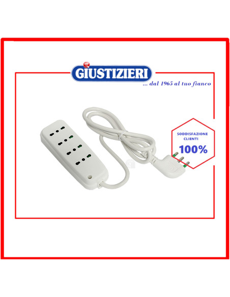 multipresa 4 uscite + spina con terra 16a cod. 55301208