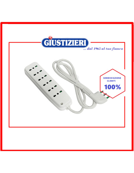 multipresa 6 uscite + spina con terra 16a cod. 55301210