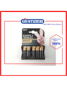 set 5 pile alcaline mn1500 aa stilo duracell