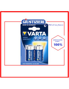 set 2 pile alcaline high energy 1/2 torcia varta