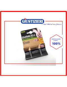 set 2 pile ricaricabili ministilo aaa duracell