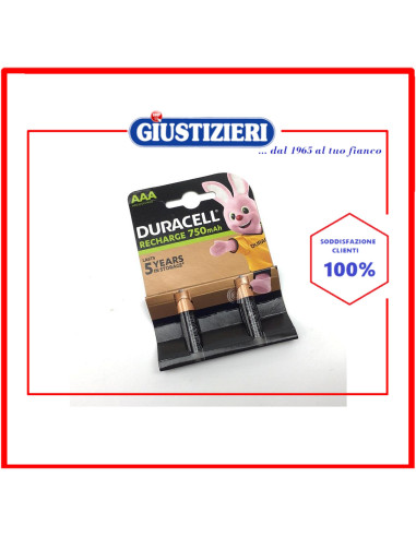 set 2 pile ricaricabili ministilo aaa duracell