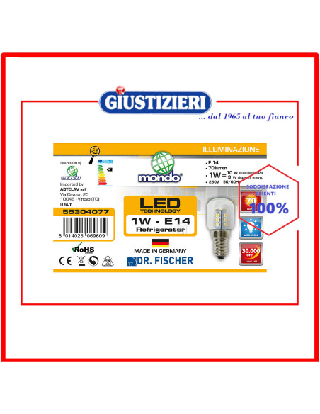 lampada led 1w e14 230v - frigo