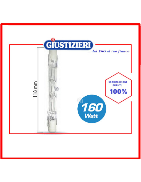 lampadina 160w r7s lineare alogena 118mm