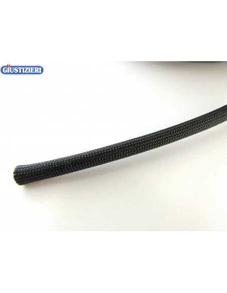50gv0001 tubetto guaina in vetrotex nera diametro 4 protettivo alta temp. 10 mt