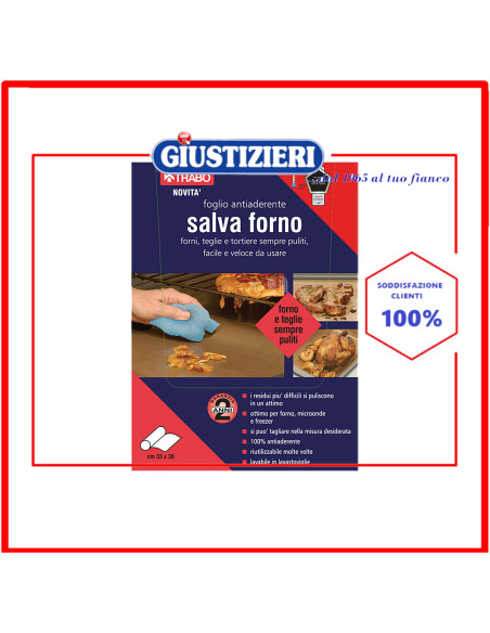 foglio salva forno lavabile 330x360mm