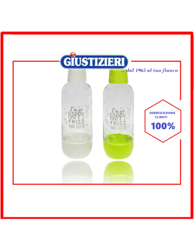confezione 2 bottiglie 1l gasatore happy frizzo