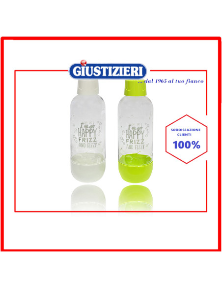 confezione 2 bottiglie 1l gasatore happy frizzo