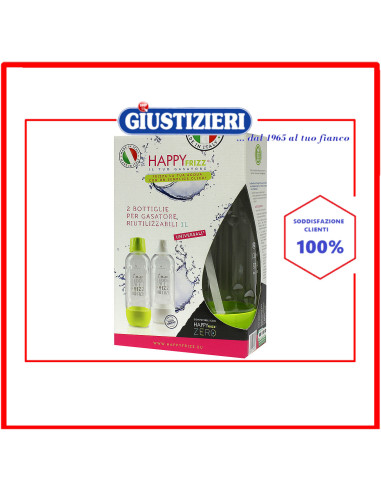 confezione 2 bottiglie 1l gasatore happy frizzo