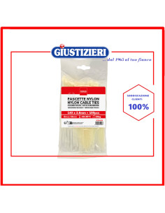 set 100 fascette nylon 140x3,6 mm mondo