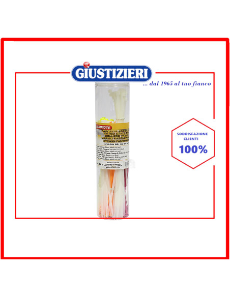 set 225 fascette nylon varie misure e colori mondo