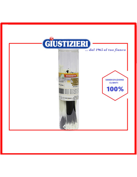 set 600 fascette nylon 160x2,5 mm + 200x2,5 mm mondo