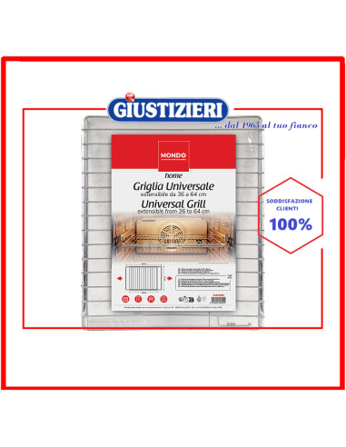 griglia cromata estensibile min 31x36cm max 31x64cm mondo forno universale
