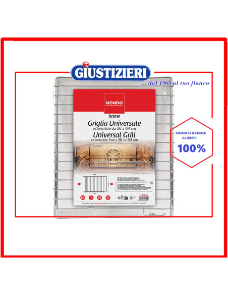 griglia cromata estensibile min 31x36cm max 31x64cm mondo forno universale