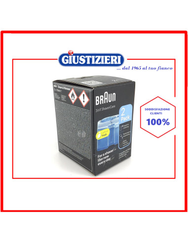 cartuccia pulizia 2pz ccr2 originale rasoio elettrico braun