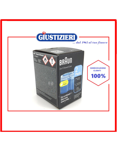 cartuccia pulizia 2pz ccr2 originale rasoio elettrico braun