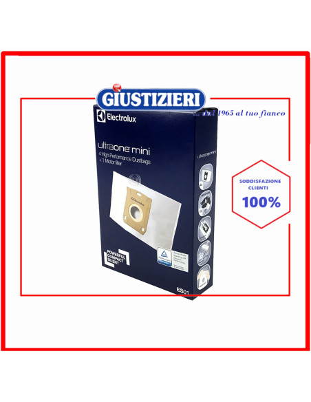set 4 sacchetti con 1 filtro originale aspirapolvere electrolux
