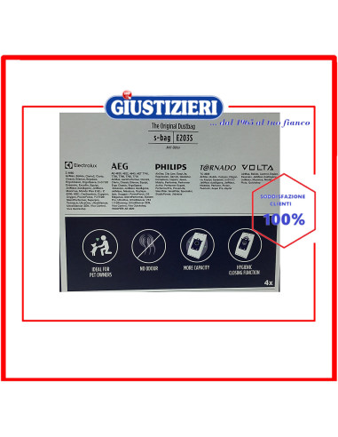 set 4 sacchetti originale aspirapolvere electrolux
