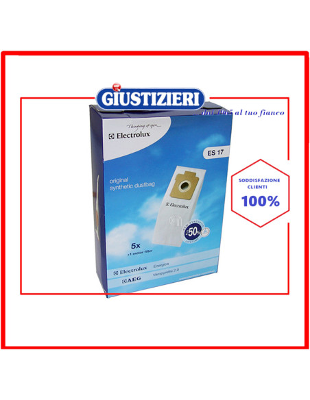 set 5 sacchetti con 1 filtro originale aspirapolvere electrolux