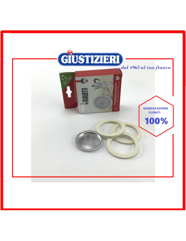 kit 3 guarnizioni e piastrina 2 tazze moka originale caffettiera bialetti