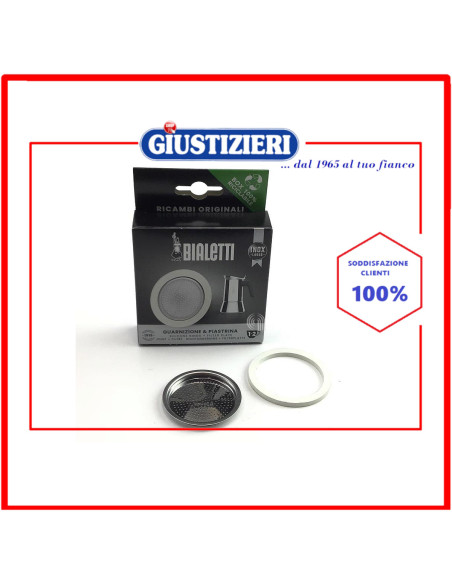 guarnizione e piastrina 1/2 tazze originale caffettiera bialetti
