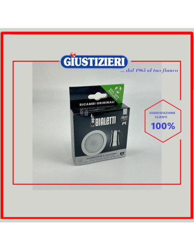 guarnizione e piastrina 1/2 tazze originale caffettiera bialetti