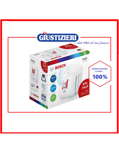 set 16 sacchetti type g originale aspirapolvere bosch