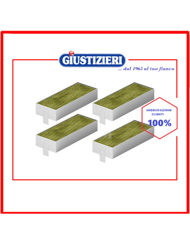 set 4 filtro carbone aria rettangolare air plus originale cappa aspirante bosch