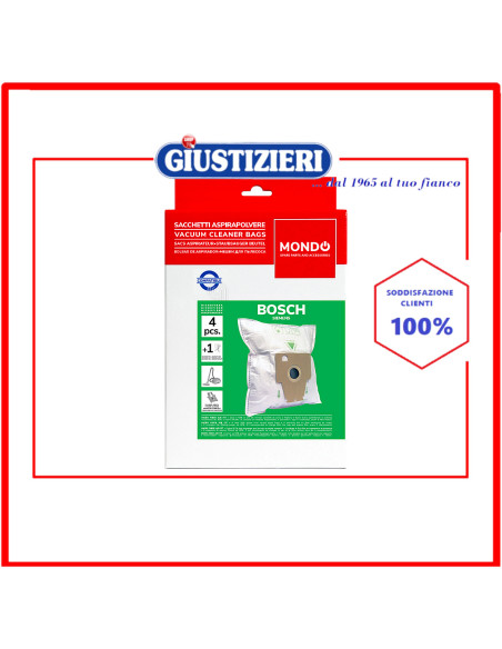 set 4 sacchetti aspirapolvere bosch