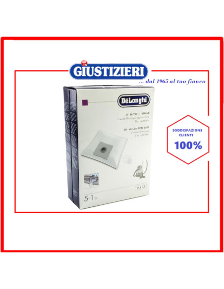 set 5 sacchetti dls33 de longhi