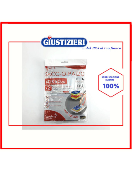 2 sacchi sacc-o-pazzo sottovuoto maglioni 40x60 cm