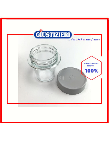 mill jar (glass) & lid - grey