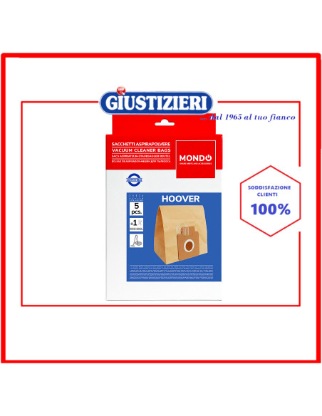 set 5 sacchetti aspirapolvere hoover