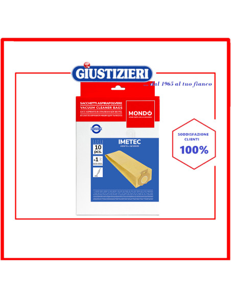 set 10 sacchetti aspirapolvere imetec