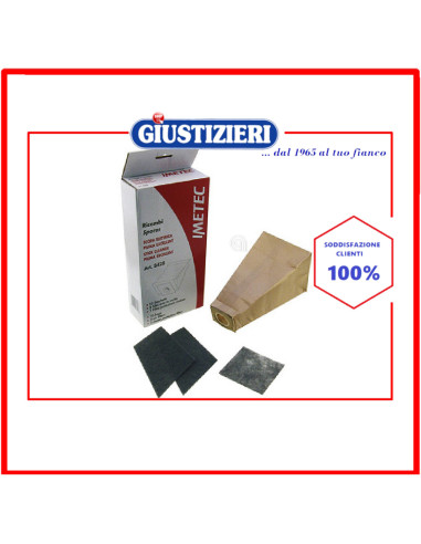 set 10 sacchetti con 3 filtri originale aspirapolvere imetec