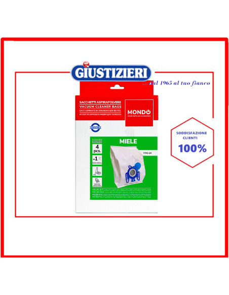 set 4 sacchetti gn aspirapolvere compatibile con miele