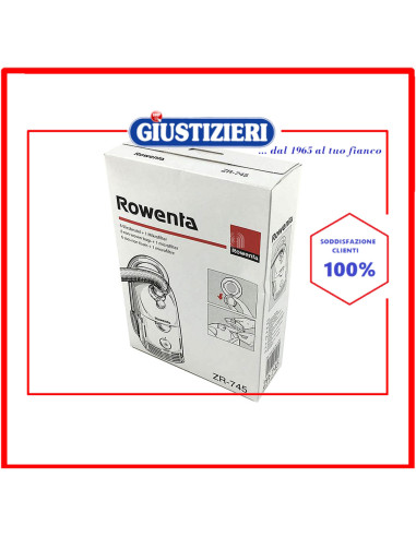 set 5 sacchetti con 1 filtro originale aspirapolvere rowenta