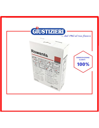 set 5 sacchetti con 1 filtro originale aspirapolvere rowenta