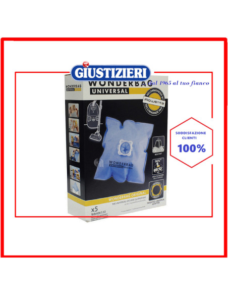 set 5 sacchetti originale aspirapolvere rowenta