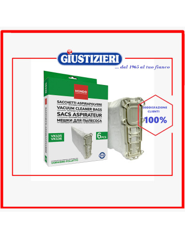set 6 sacchetti microfibra vk135 aspirapolvere vorwerk folletto