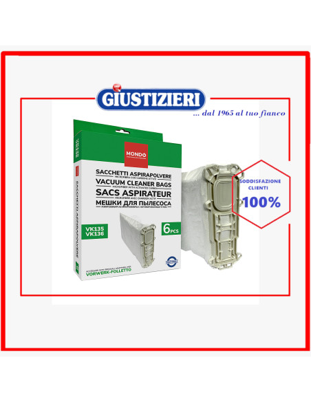 set 6 sacchetti microfibra vk135 aspirapolvere vorwerk folletto