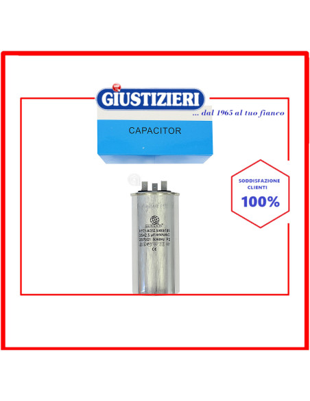 condensatore metallico 35uf + 2,5uf 450v frigorifero universale